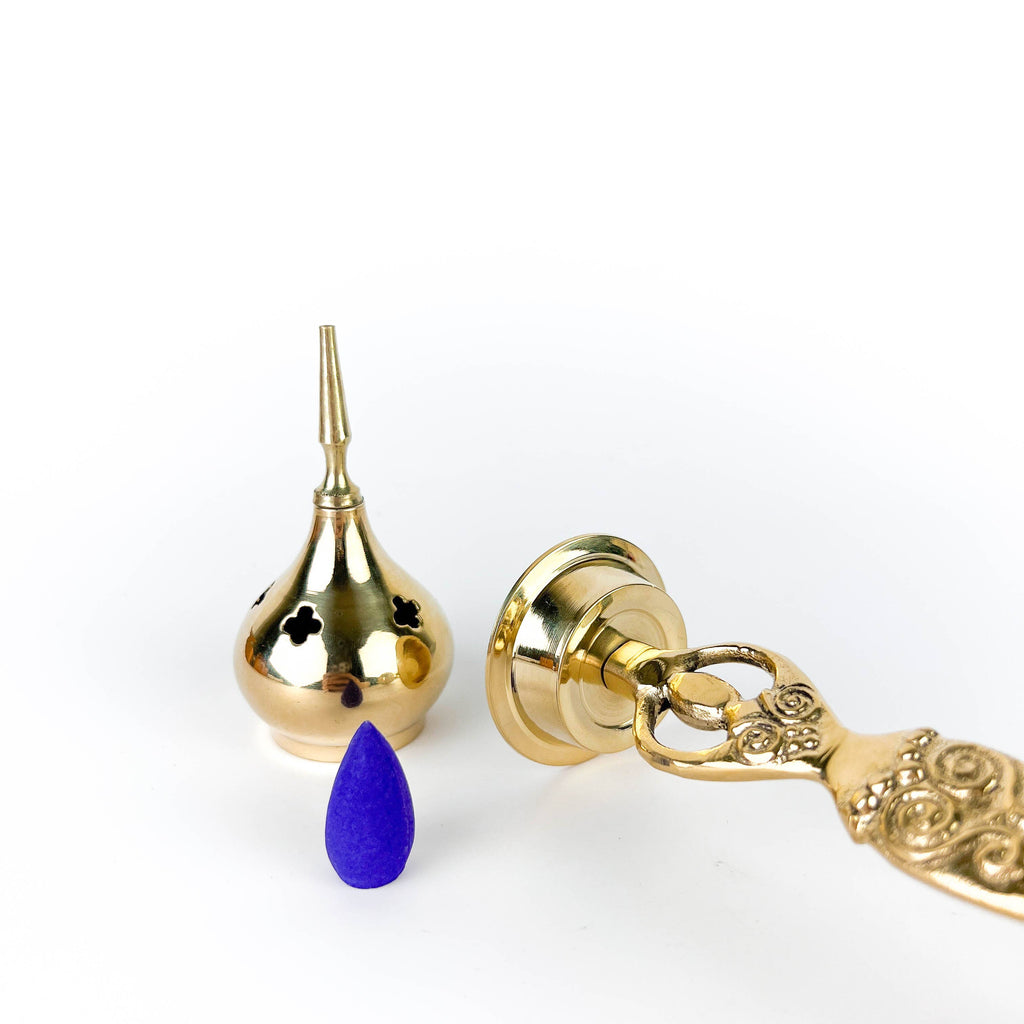 Goddess Brass Cone Burner 9"H