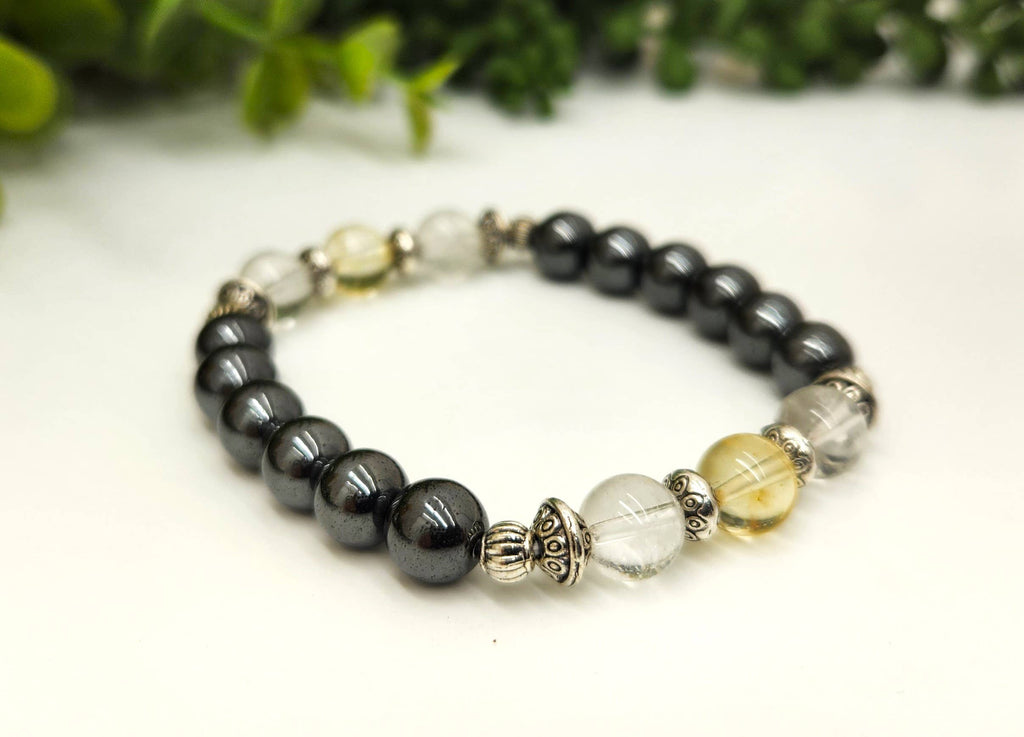 EMPATH PROTECTION-Citrine/Clear Quratz/Hematite Bracelet